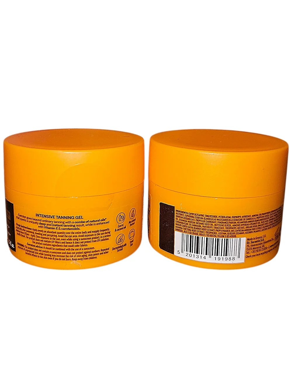 Two Carroten Intensive Instant Tanning Gel Minis With Vitamin E 1.7 Fl Oz NEW